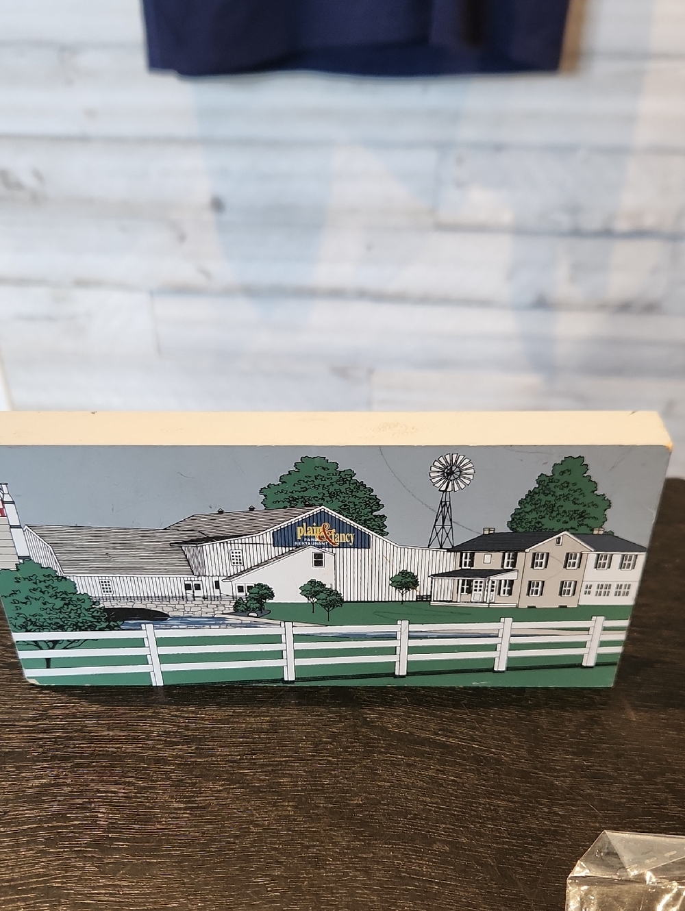 Vtg. 1998 Plain & Fancy Lancaster Cty. Family Style Scenic Wood Block